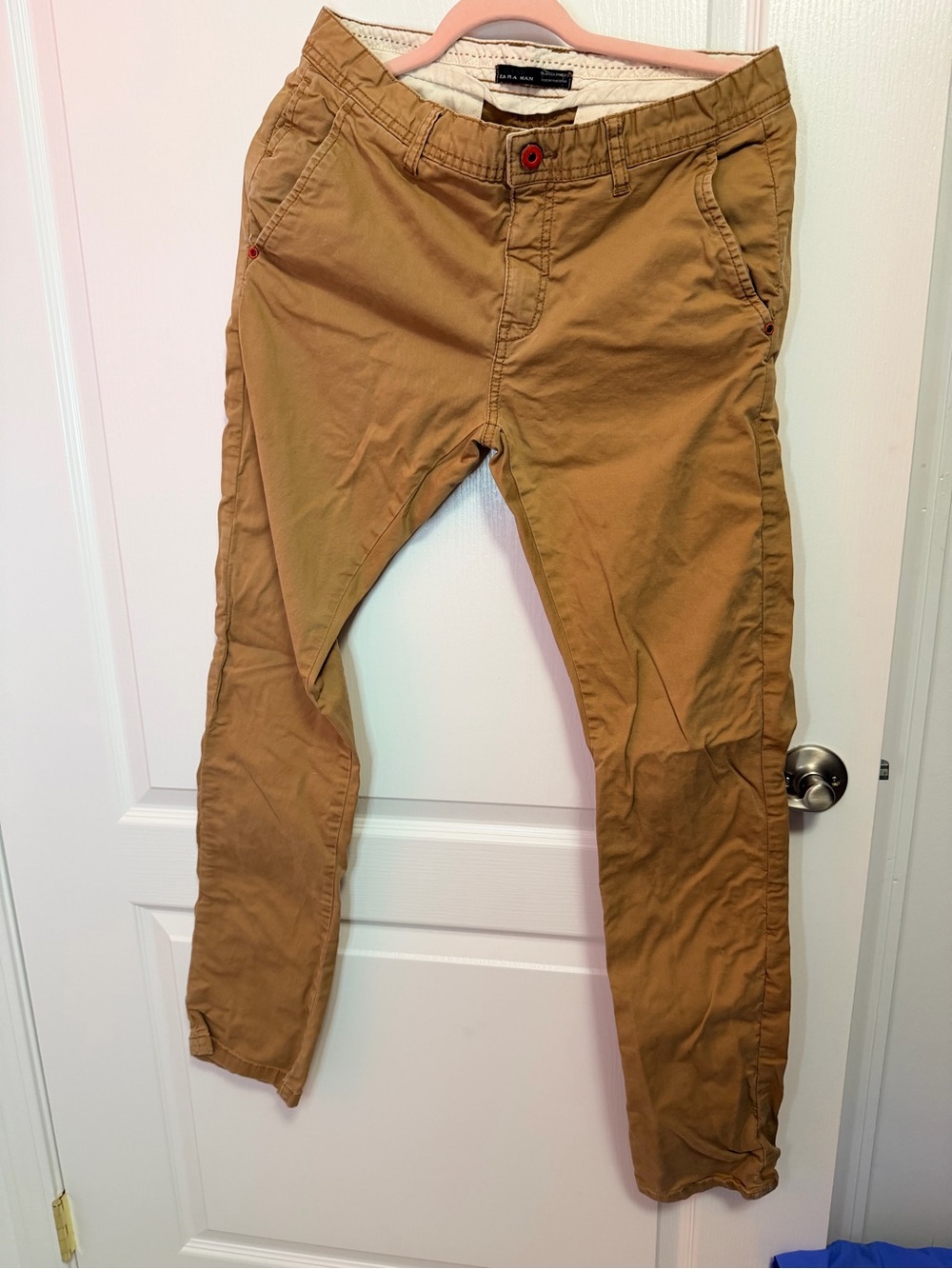 Zara Men's Khaki/Tan Slim Chino Pants